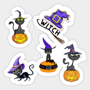 Halloween Stickers pack - witches - 5 stickers Sticker